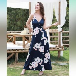 ININ Womens V-Neck Floral Maxi Dress